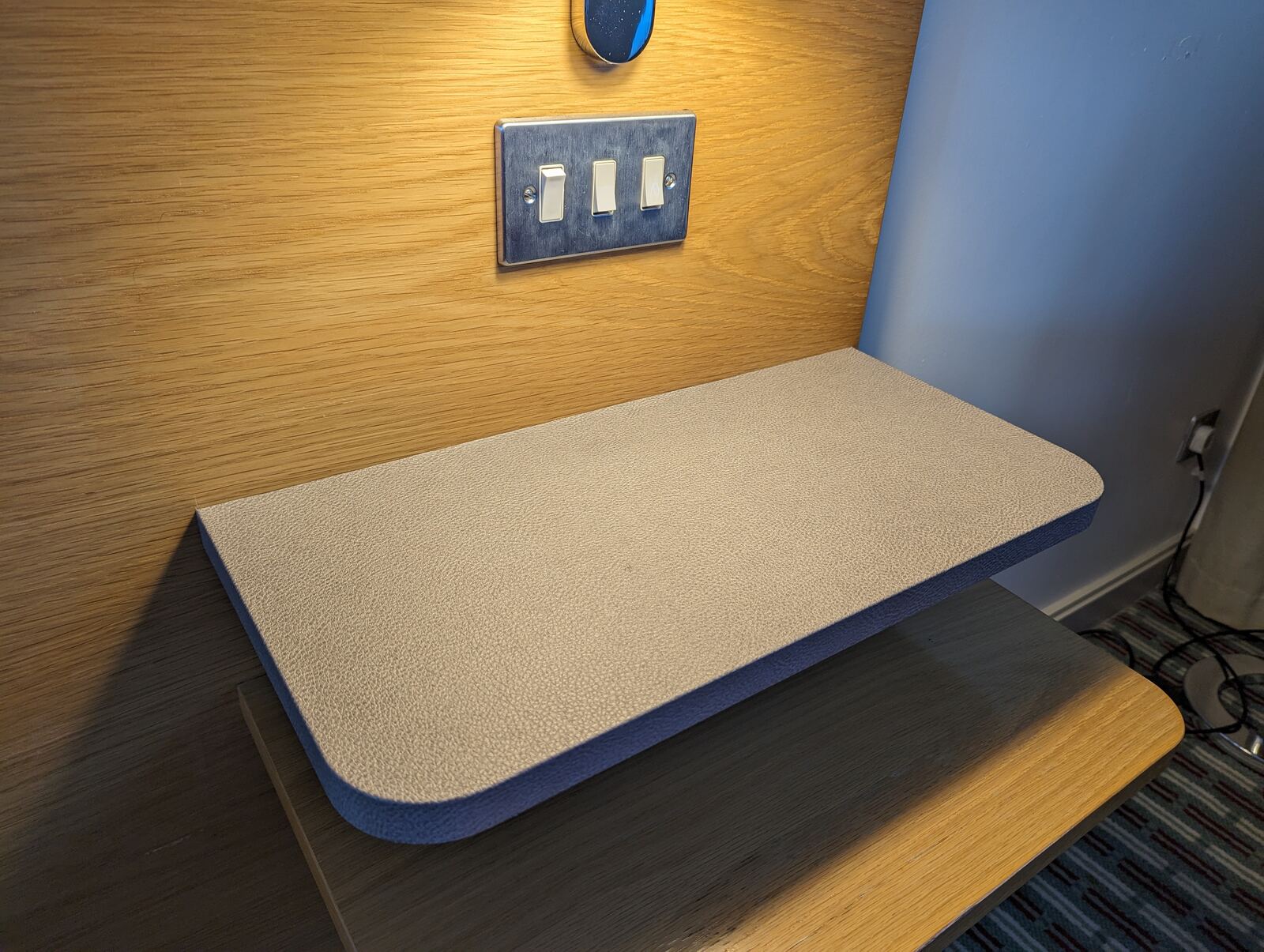 Croke Park hotel locker room lockers wrapped in wood-grain vinyl