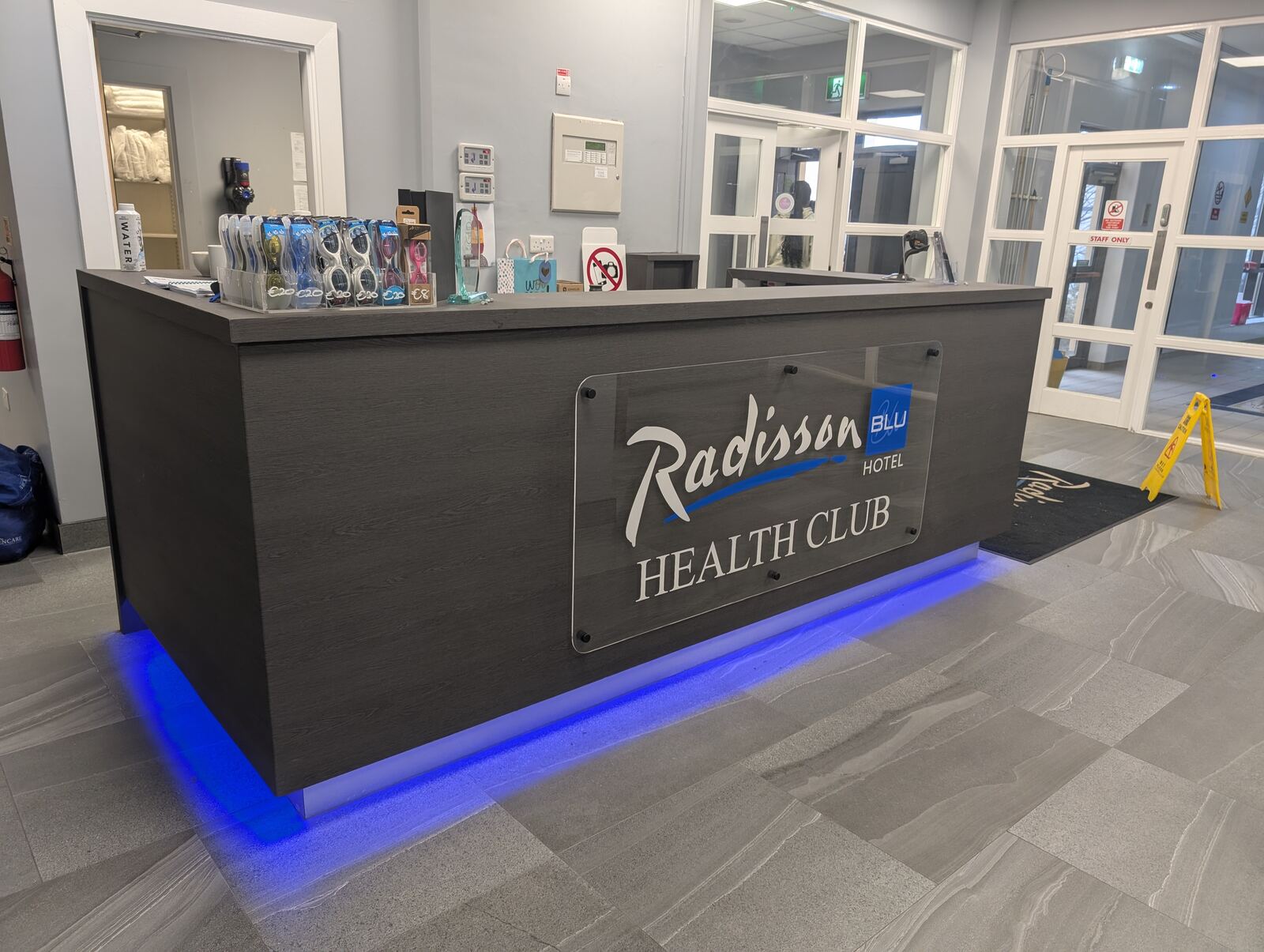 Radisson Blu Health Club reception desk wrapped